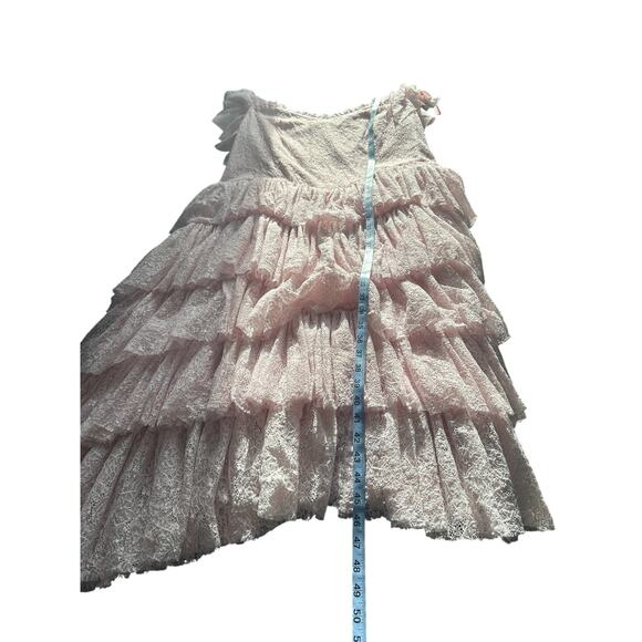 JessaKae Pink Elegant Dainty Delicate Coquette Giupure Lace Mia Midi Dress - Picture 13 of 13